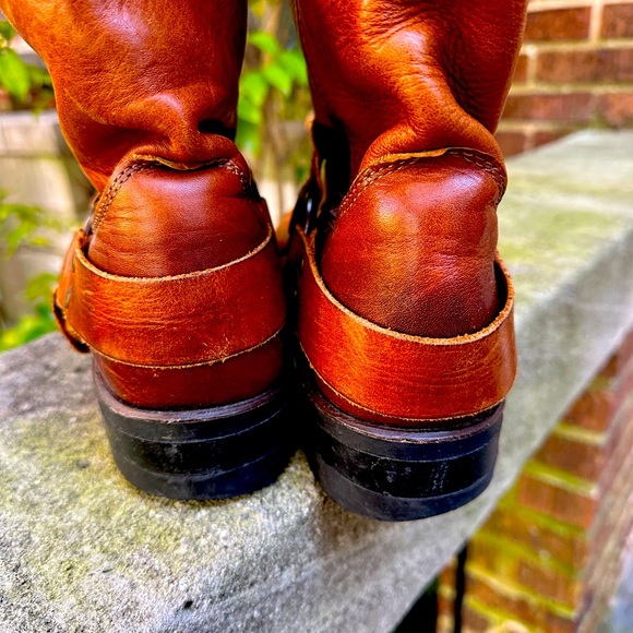 Frye Vintage Harness Men's Redwood Pebble Rust Brown Boots - Picture 5 of 12
